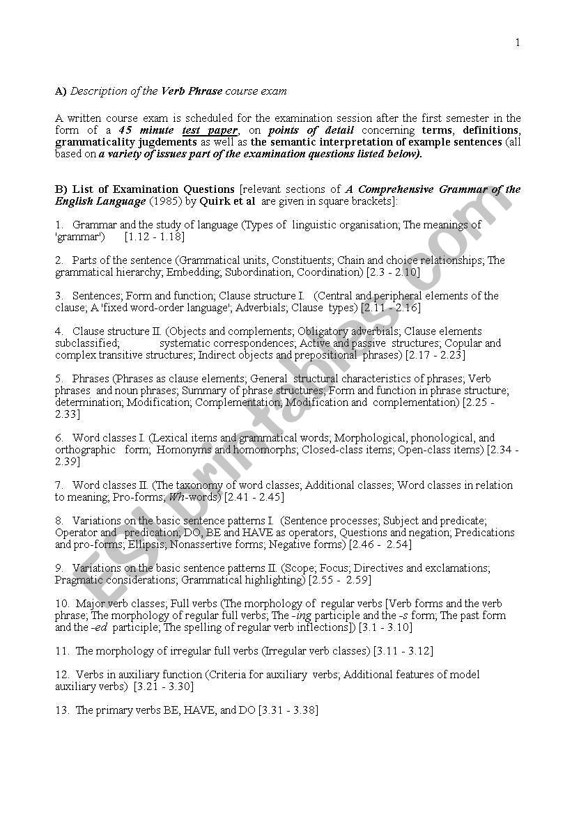 modals worksheet