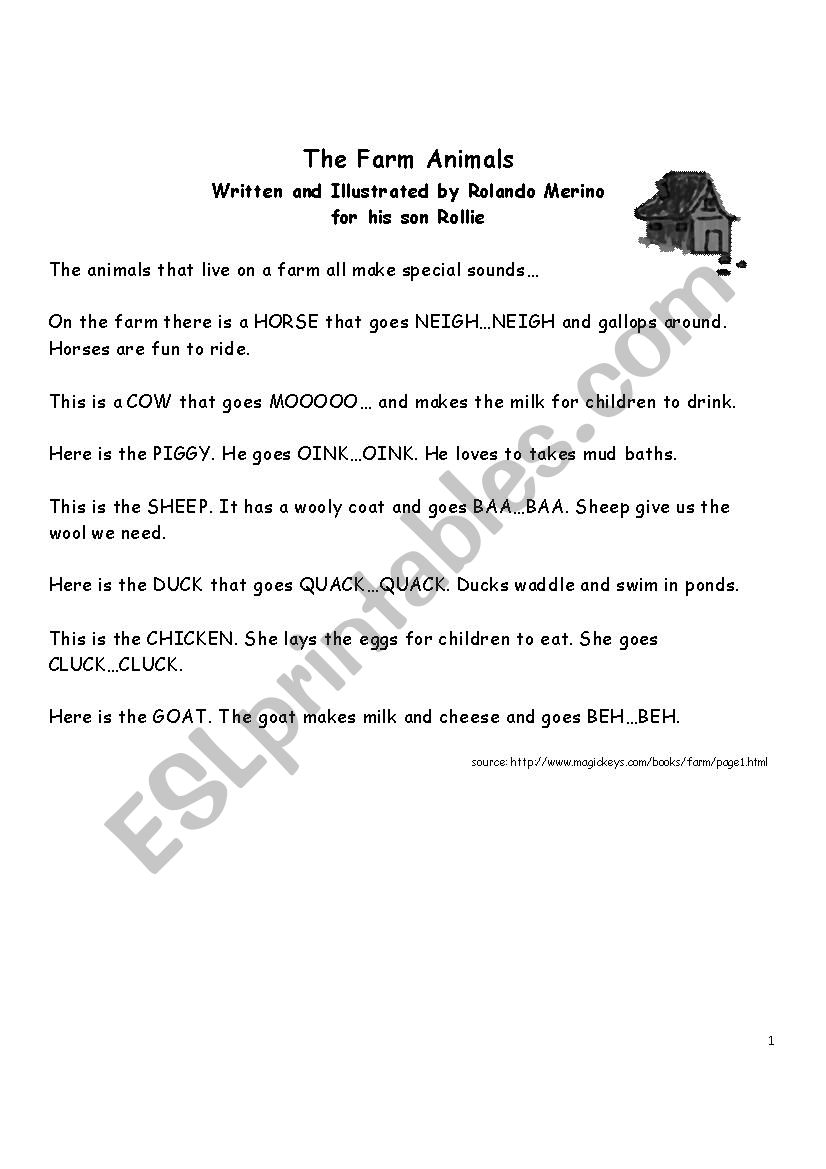 Farm animals worksheet worksheet