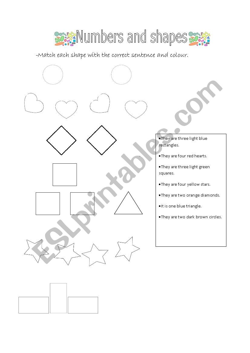 Shapes and colour worksheet