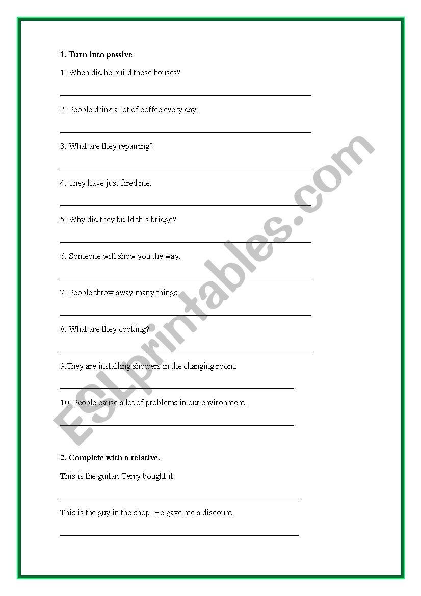 Test 1 bachillerat worksheet