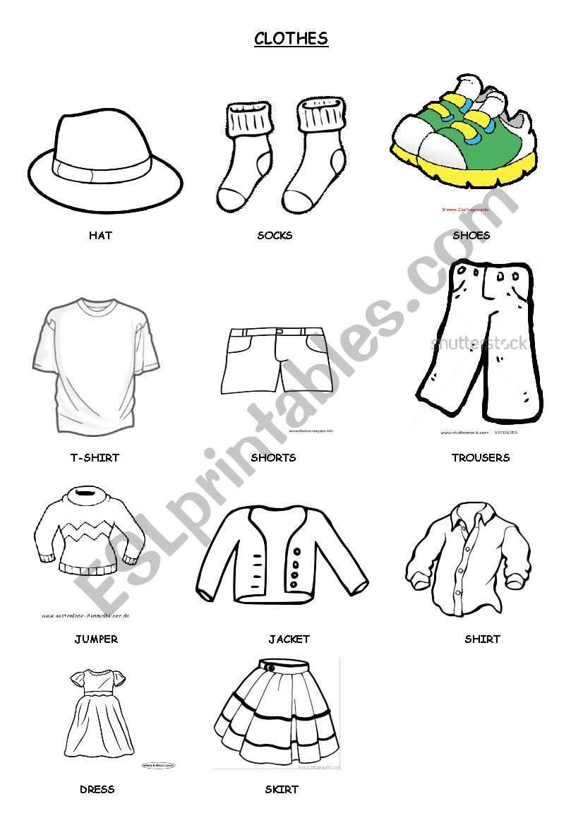 Clothes worksheet