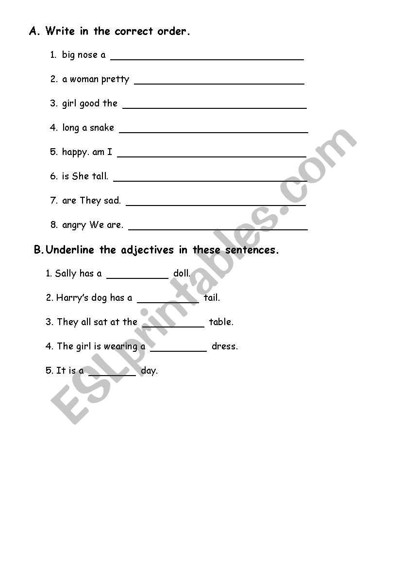 grammar test worksheet