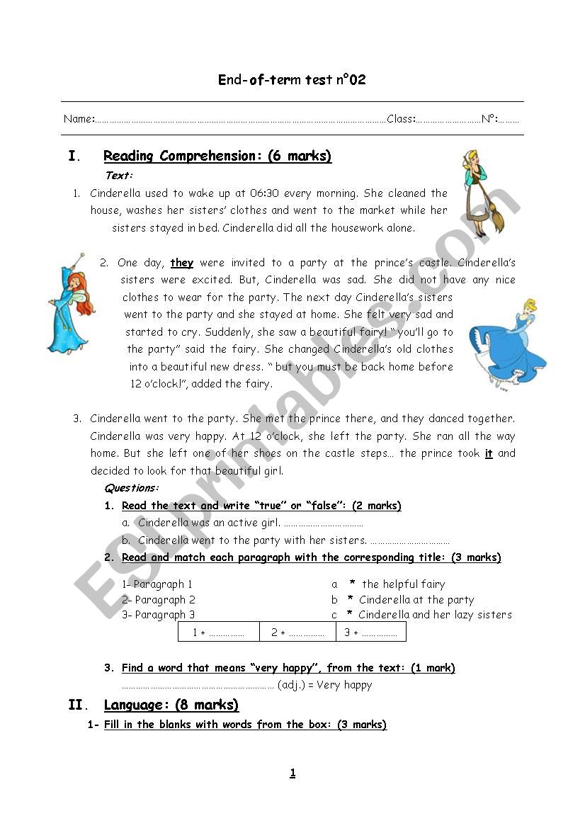 end- of-term test 2 8th form worksheet