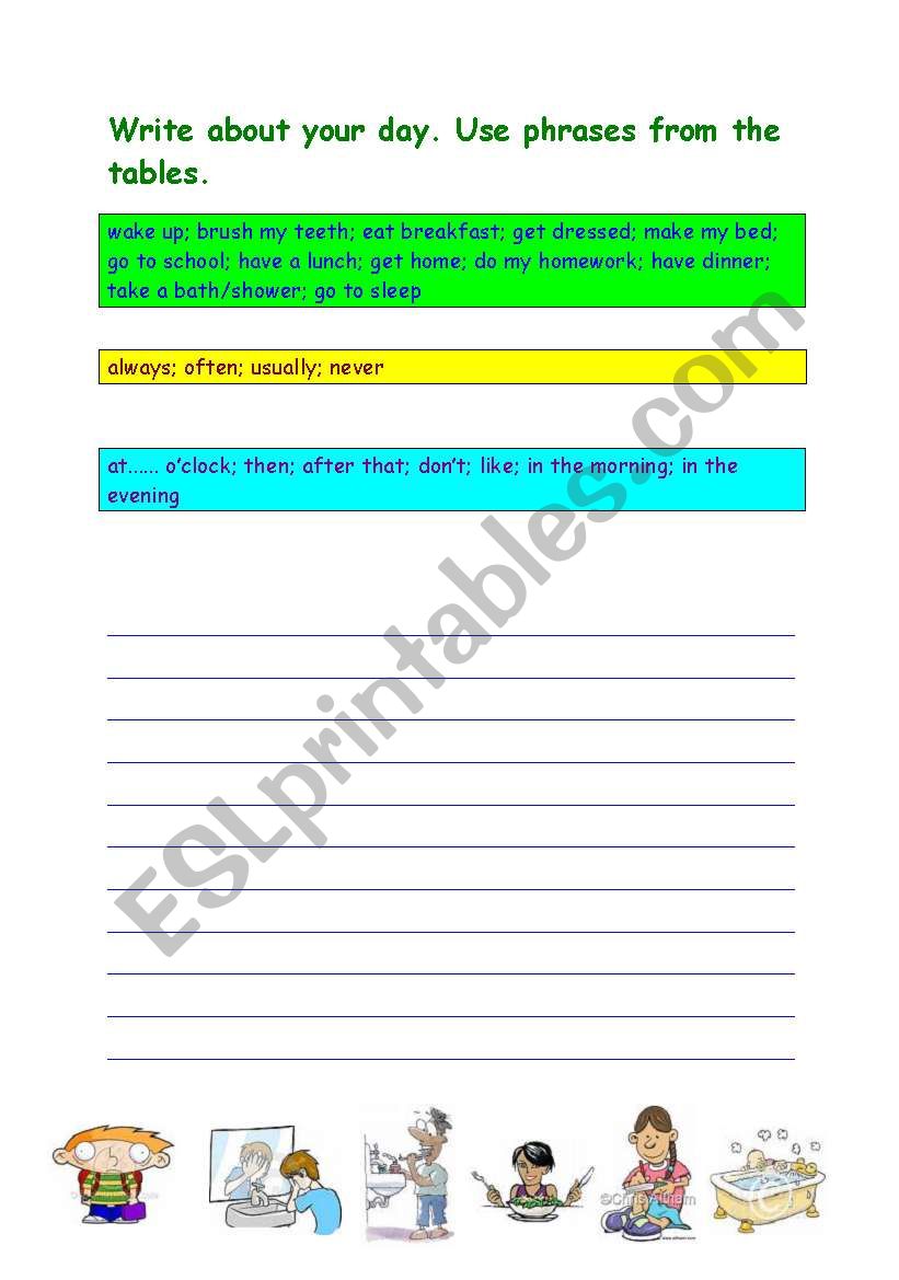 DAILY ROUTINE worksheet