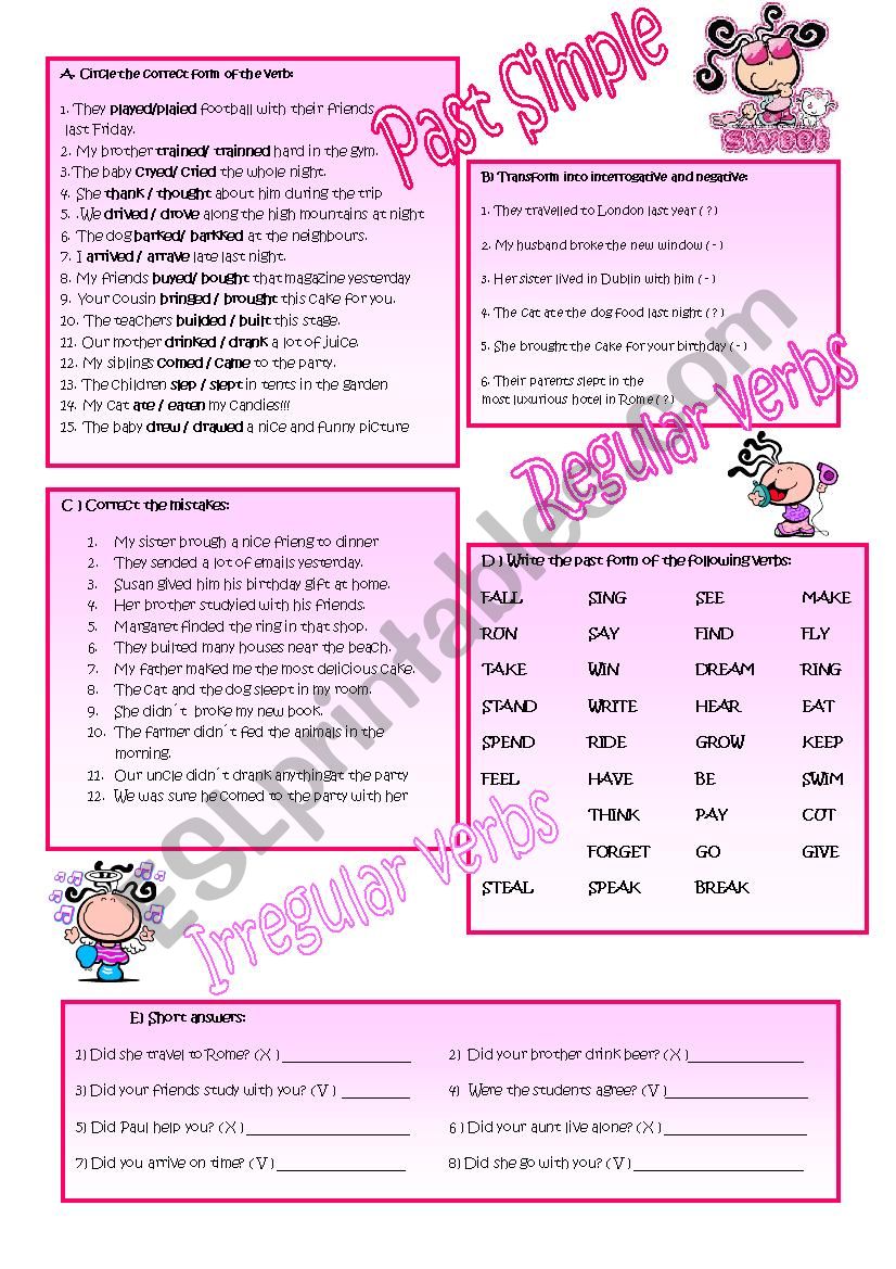 Past Simple- regular and irregular verbs