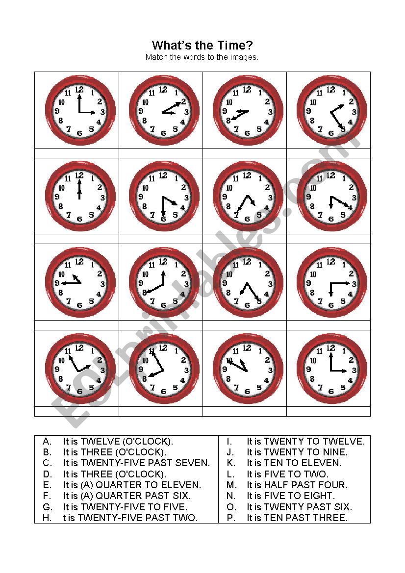Whats the Time? worksheet