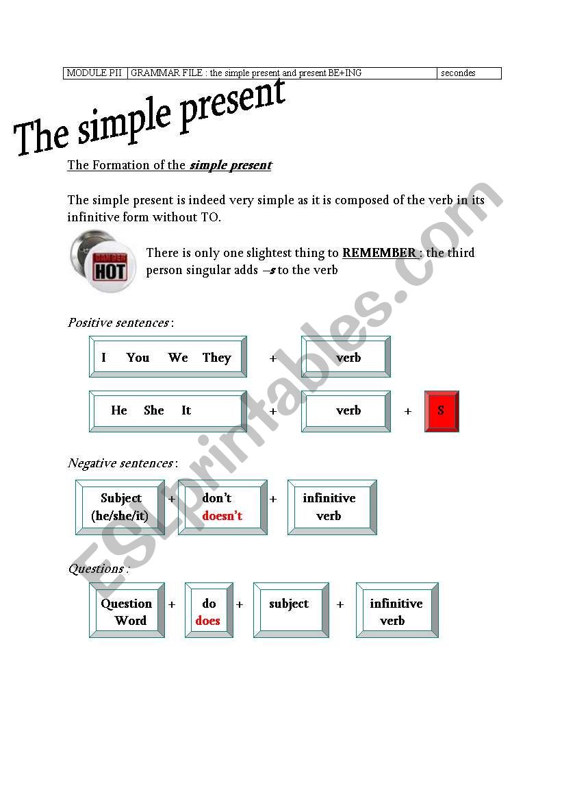 simple present worksheet