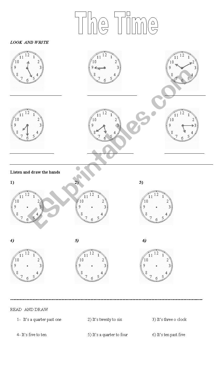 The time worksheet