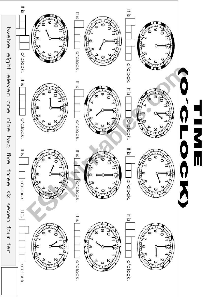 TIME worksheet