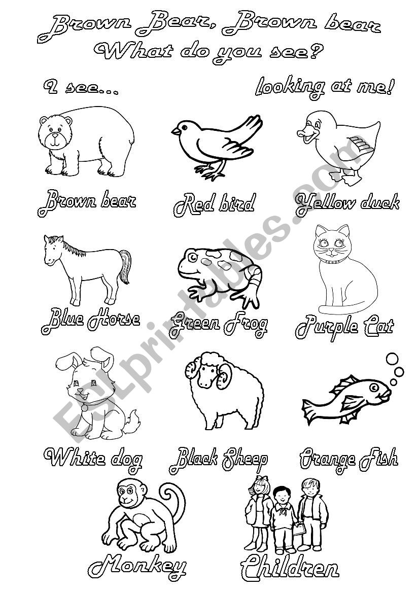 Brown bear story -activity worksheet Brown bear story -activity worksheet