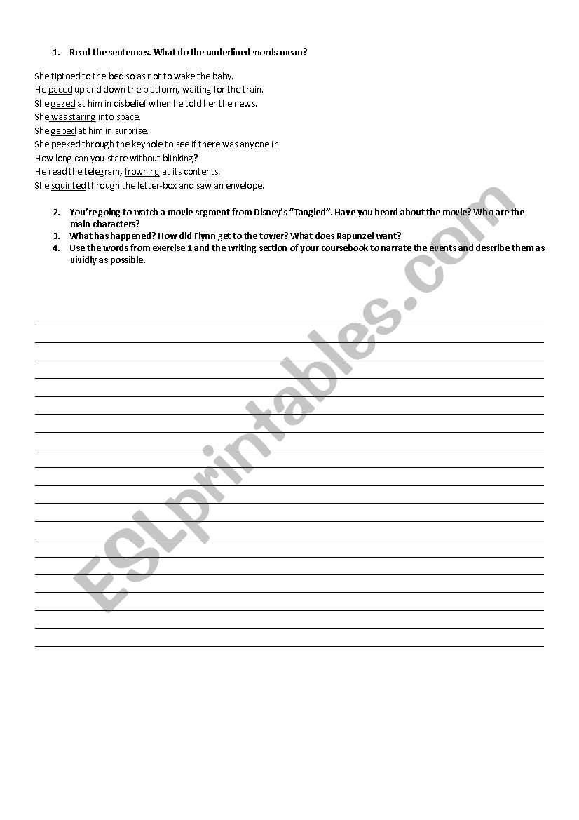 Tangled (movie) worksheet