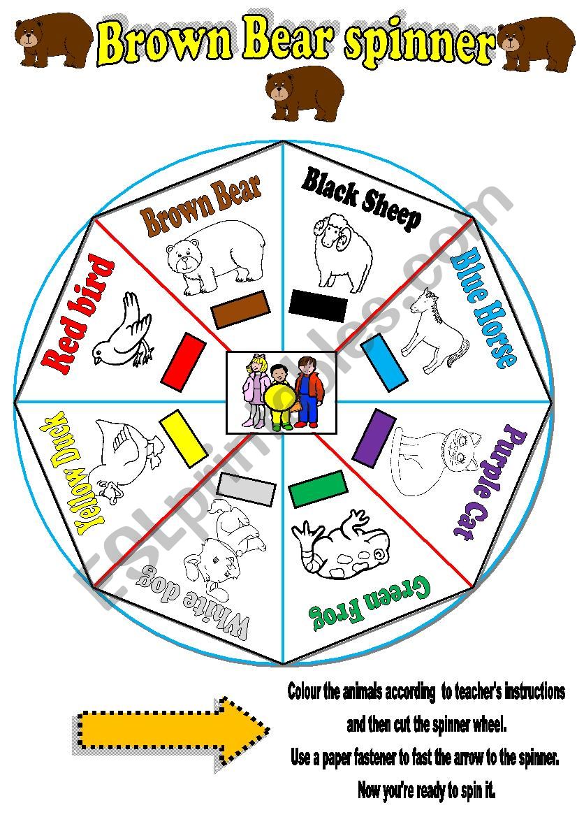 Brown Bear  story -Spinner worksheet