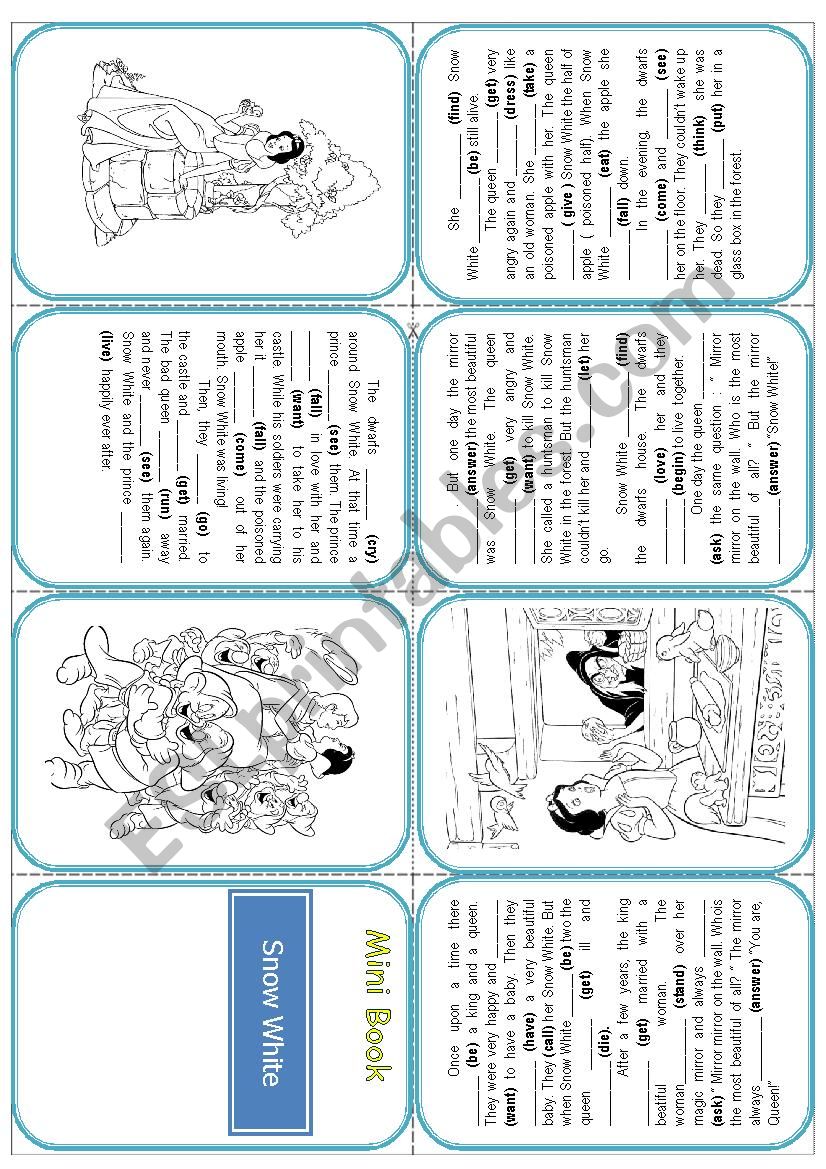 mini book Snow White worksheet