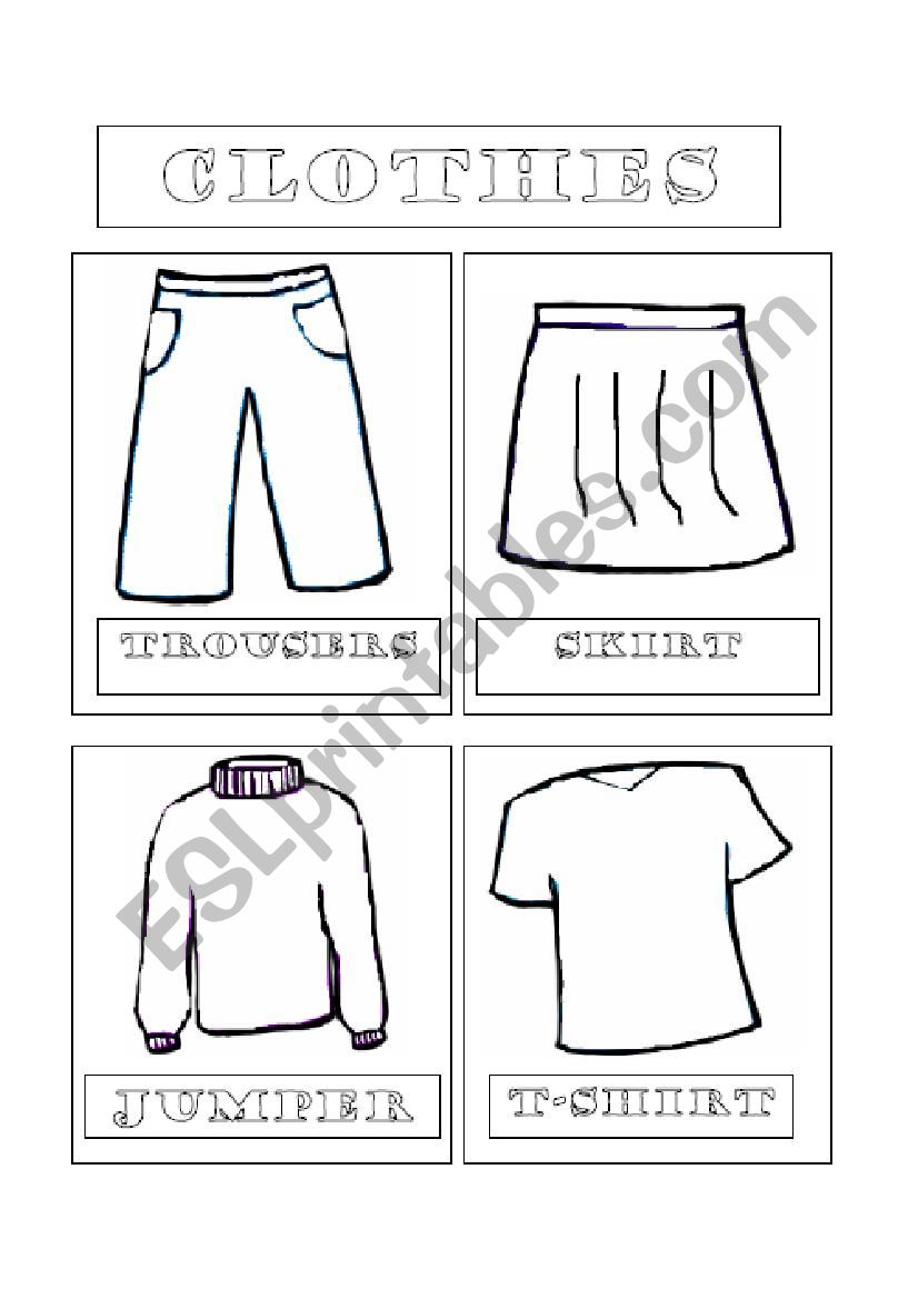 Clothes 1 Flashcards worksheet