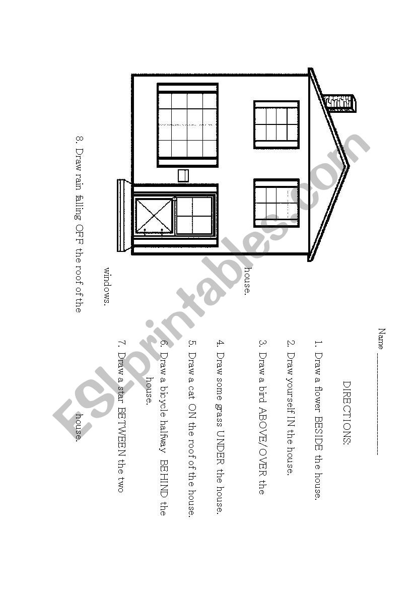 Picture Test for Prepositions of Place