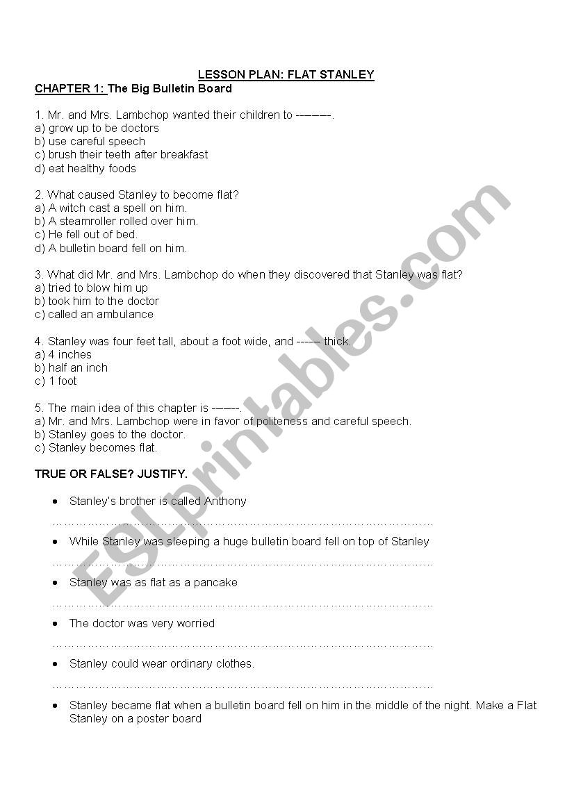 FLAT STANLEY worksheet