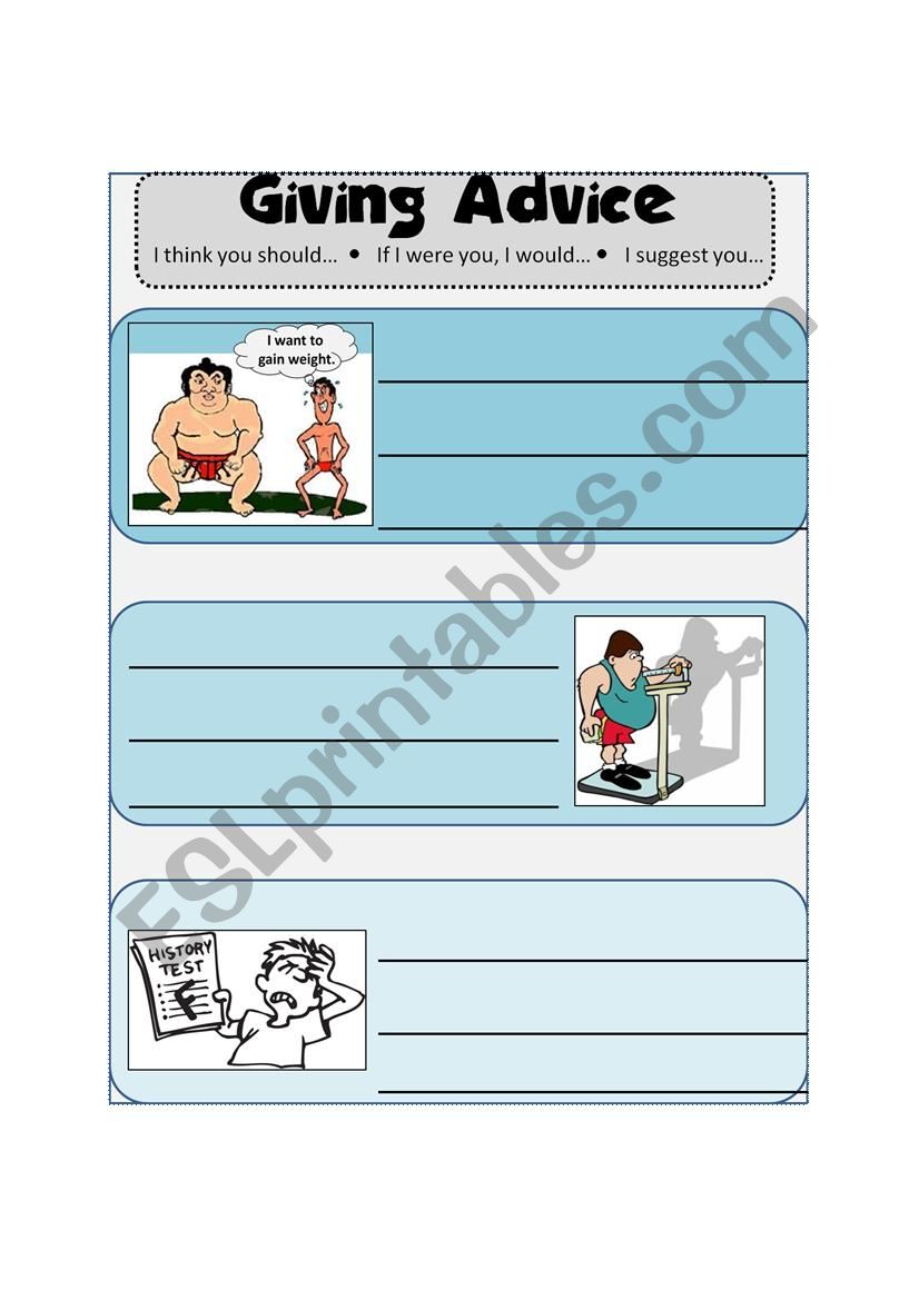 Giving Advice worksheet