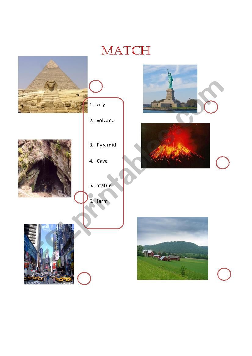places worksheet