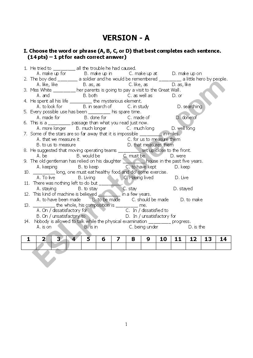 advanced practice -CAE worksheet