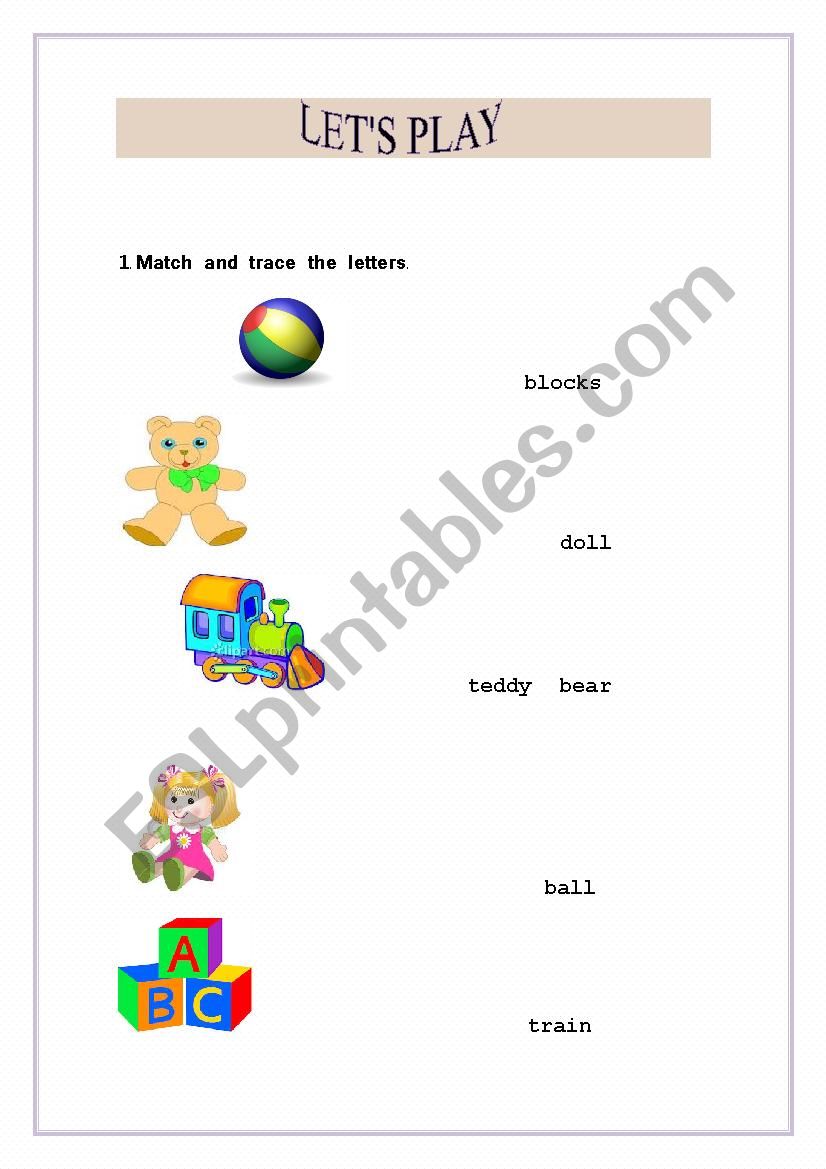 Toys worksheet