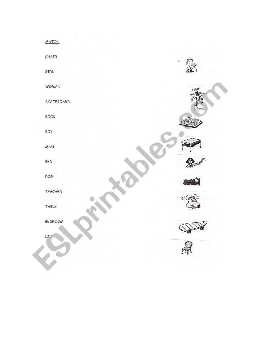 Matching  worksheet