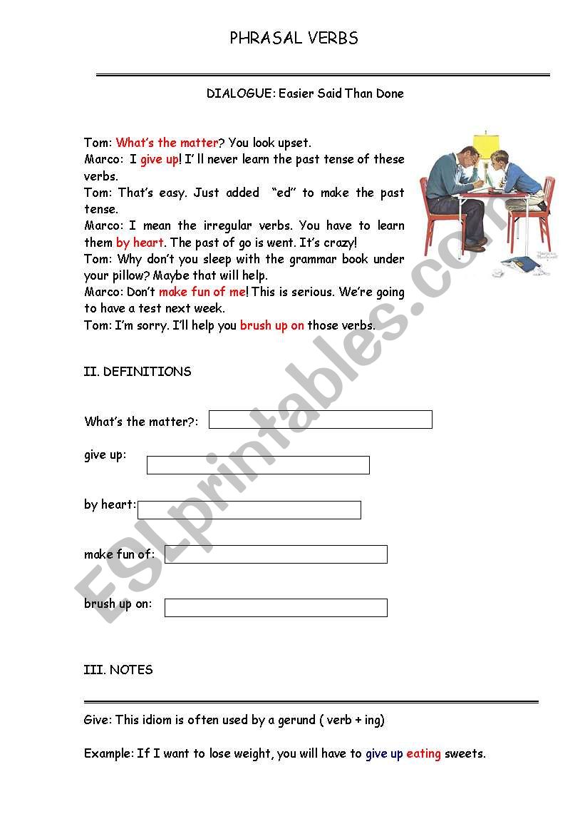  Phrasal Verbs worksheet