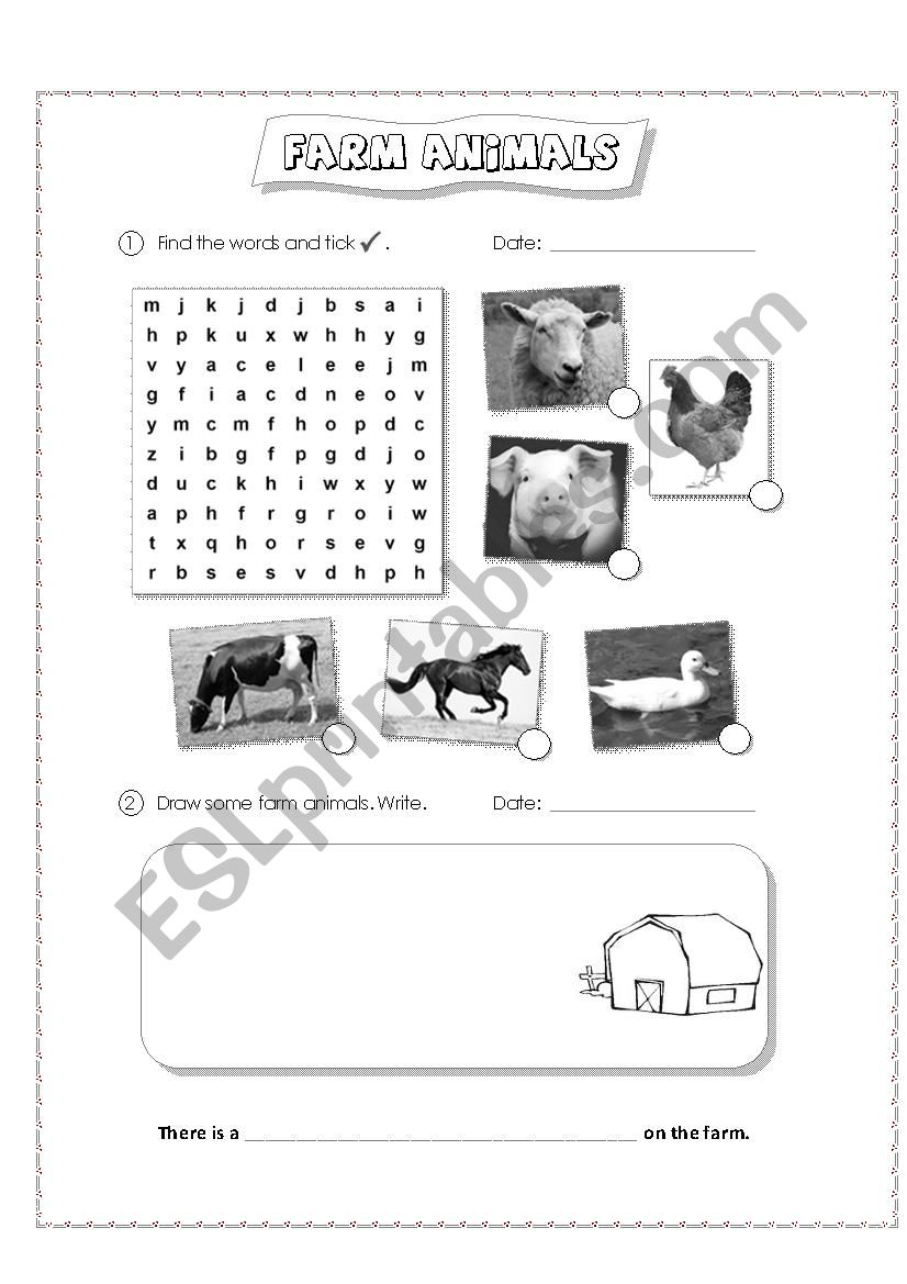 Farm Animals worksheet