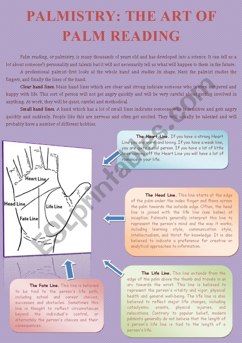 Palmistry worksheet