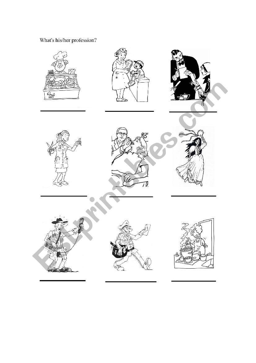 Occupations worksheet
