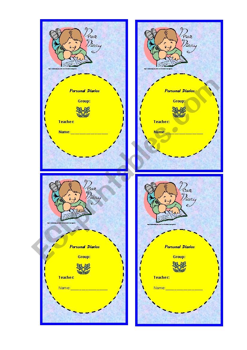 Templates for PUPILS PERSONAL DIARY ENTRIES