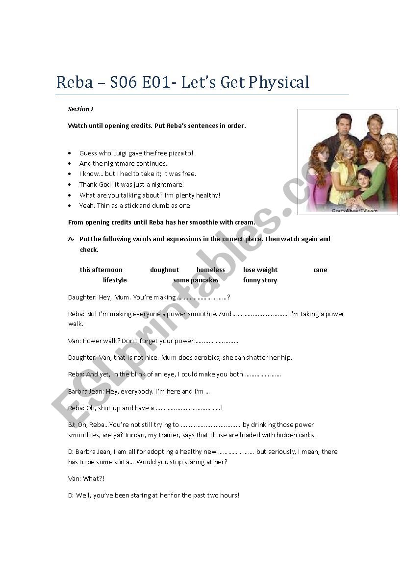 Reba - Lets Get Physical worksheet