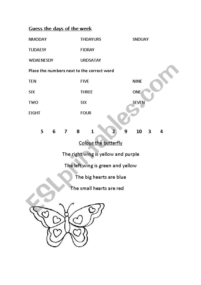 Basic numbers and colours for kids