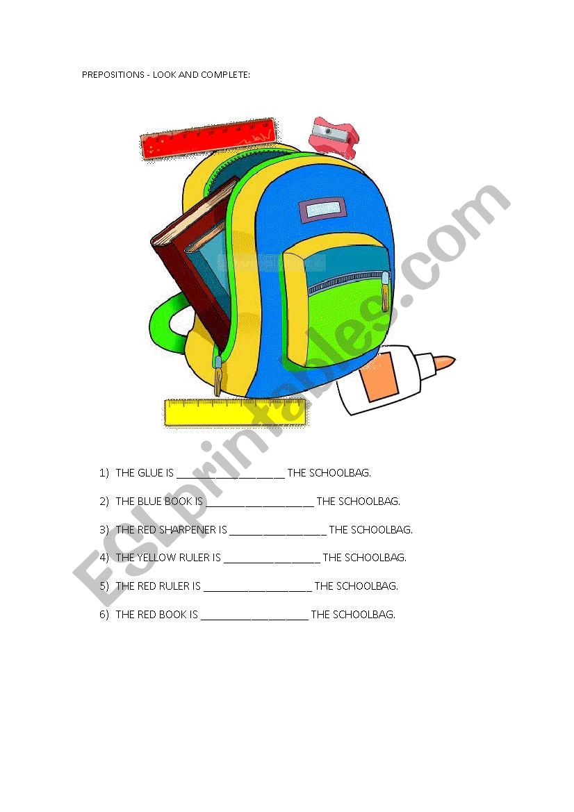 prepositions worksheet