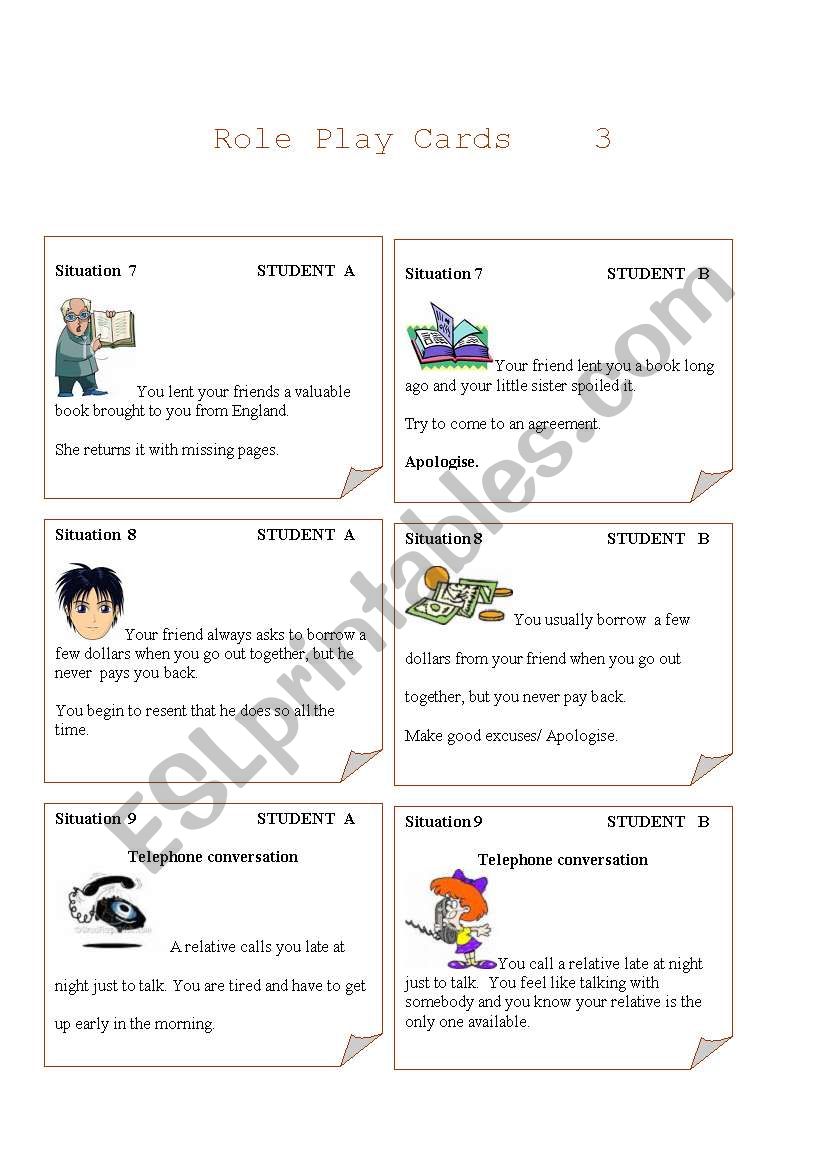 Role-play Cards worksheet