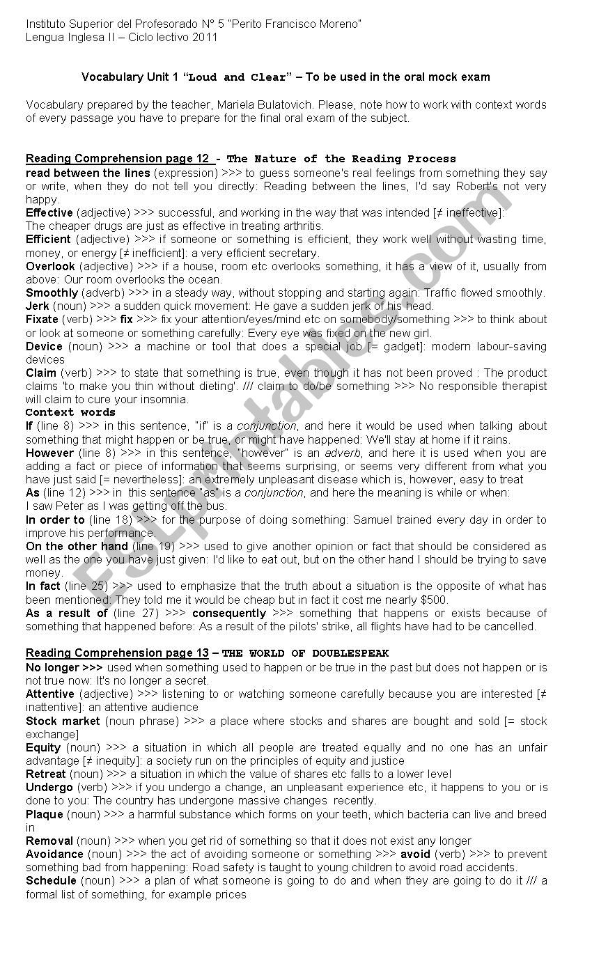 CAE Masterclass Vocabulary unit 1