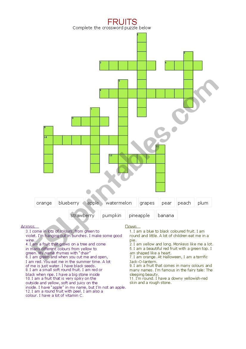 Fruits_2 worksheet