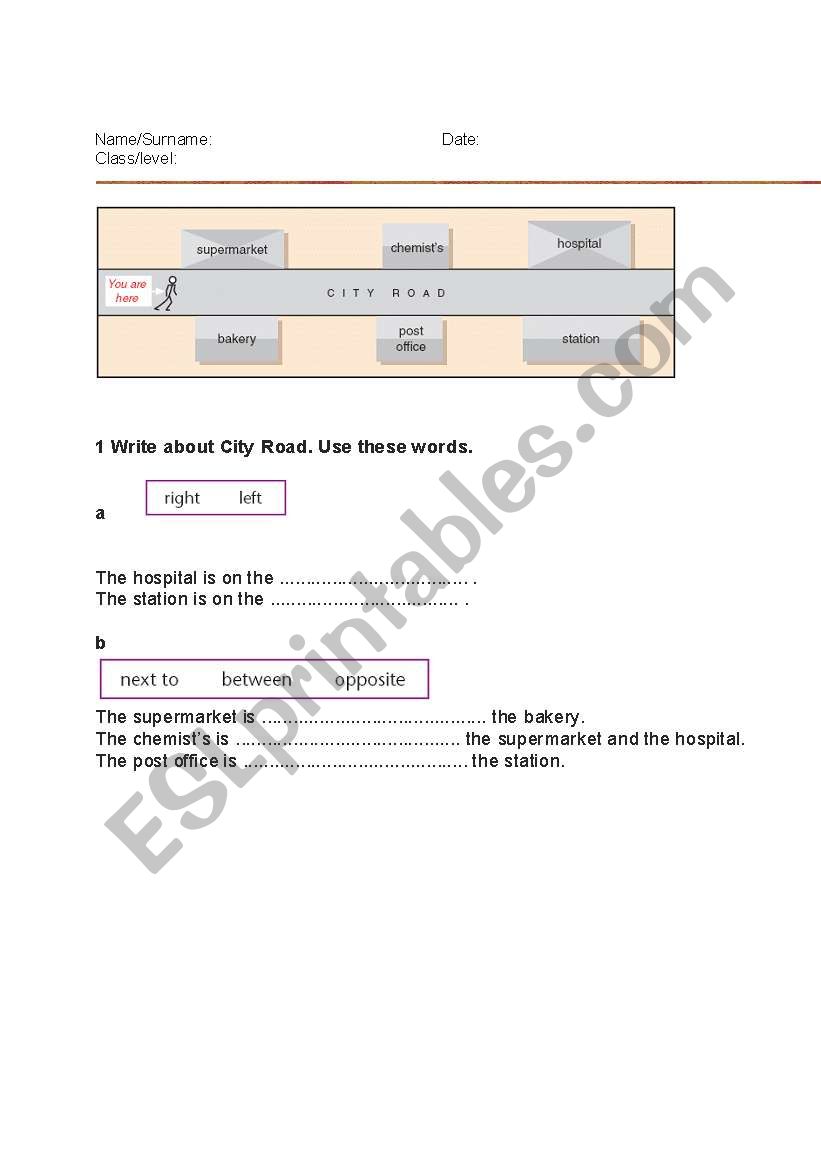 Giving directions(part1) worksheet