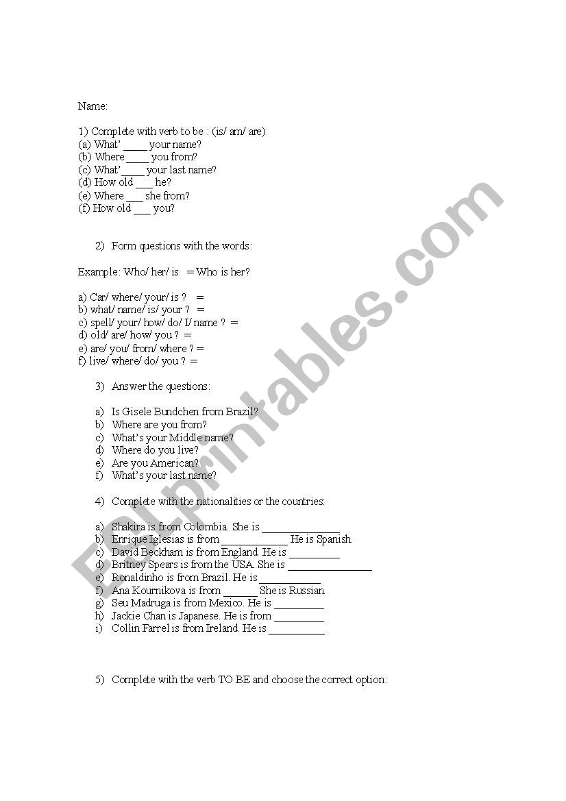 Review Basic 1 worksheet