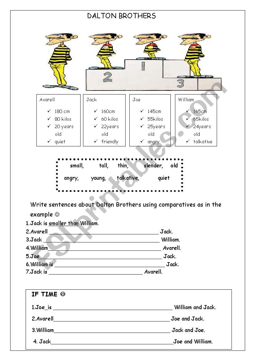 comparatives worksheet