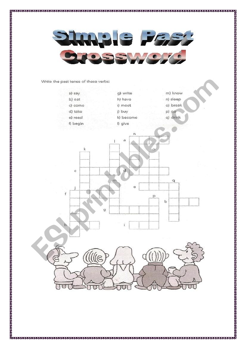 Past crossword worksheet