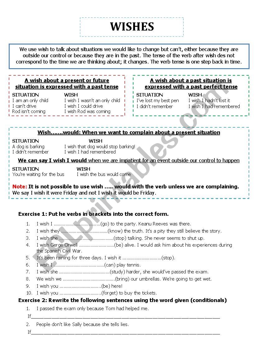 wish-esl-worksheet-by-esneillo