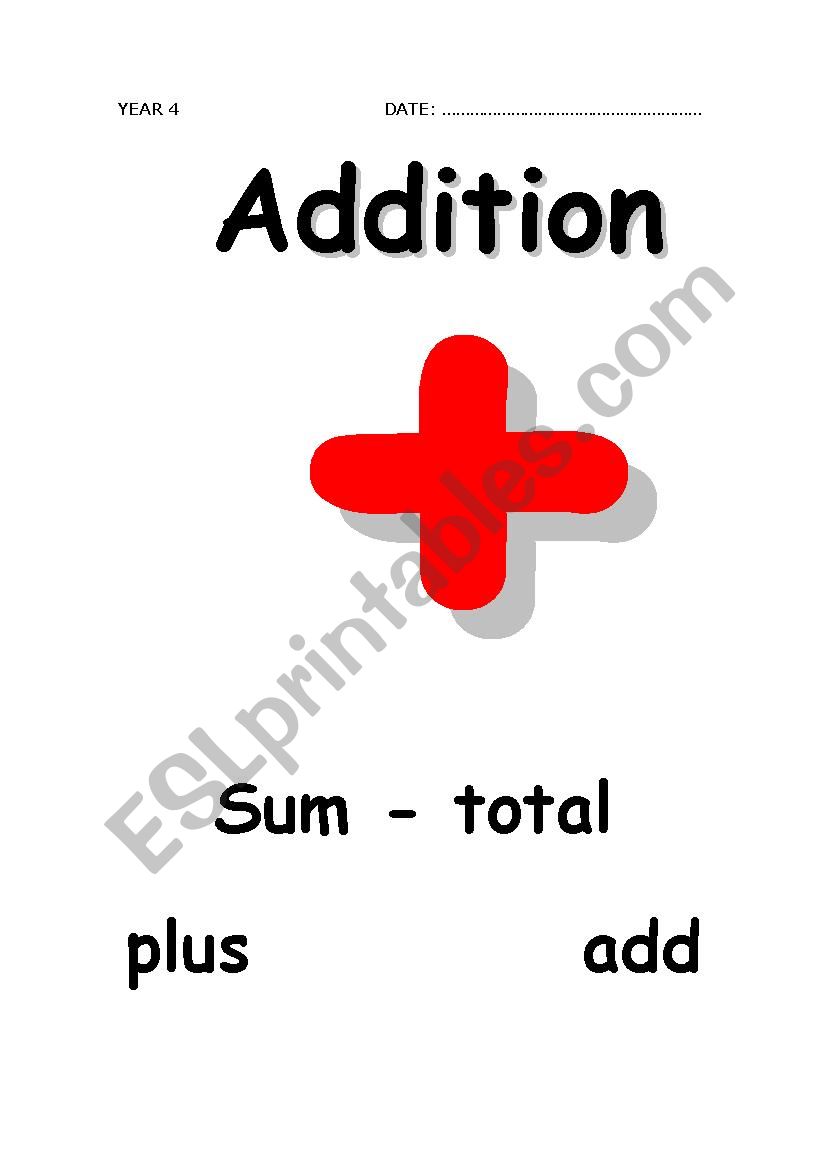 ADDITION worksheet