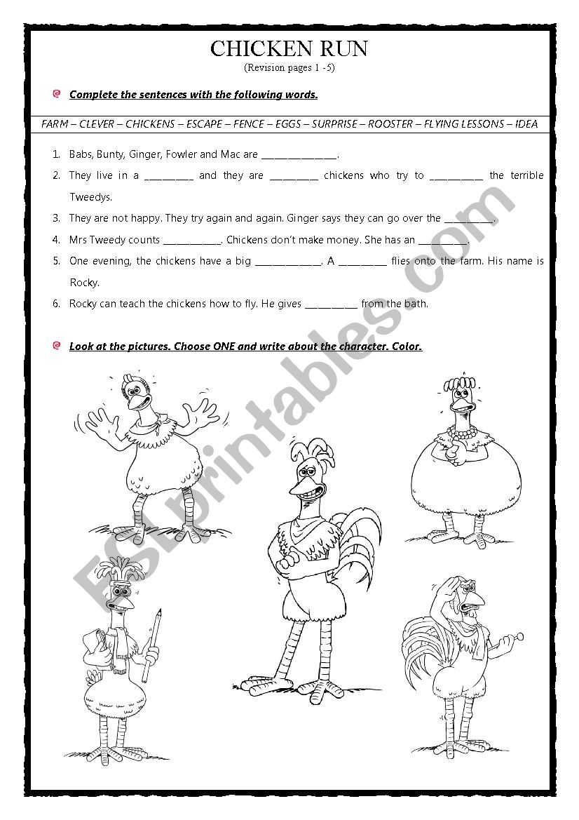 Chicken Run - Activity 2 worksheet