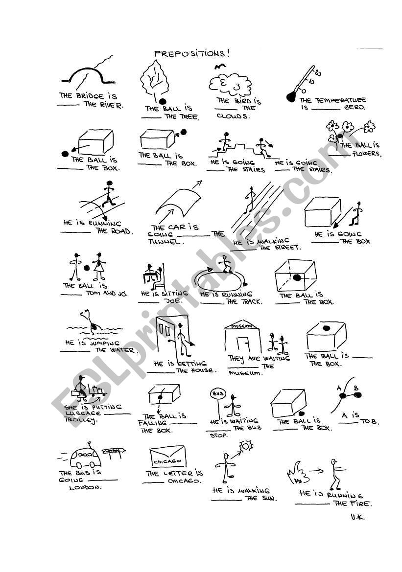 PREPOSITIONS  FOR  FUN worksheet