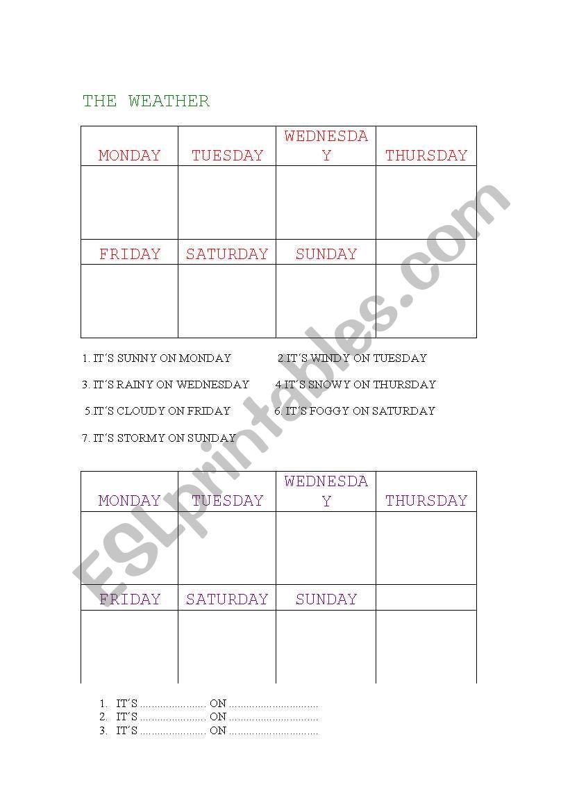 the weather worksheet