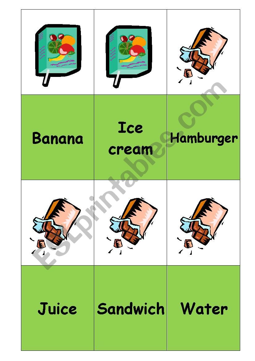 Food domino - A worksheet