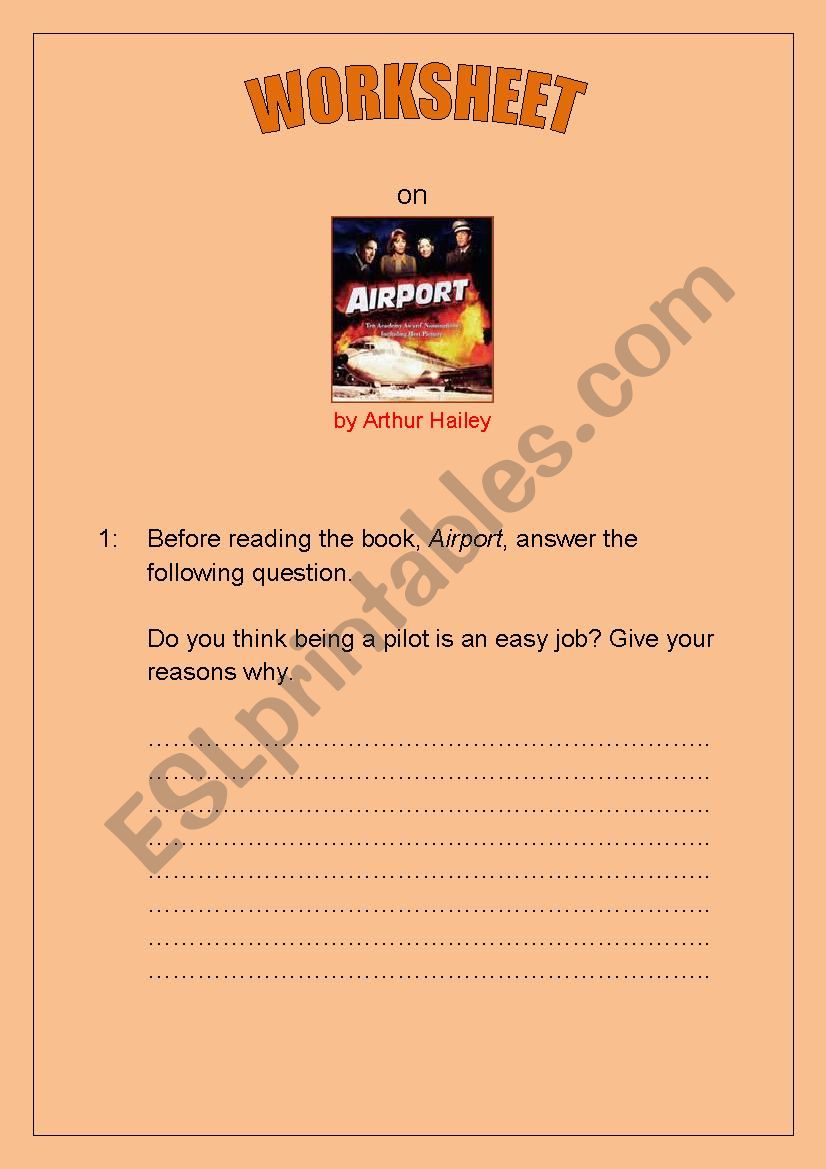Airport by Arthur Hailey worksheet