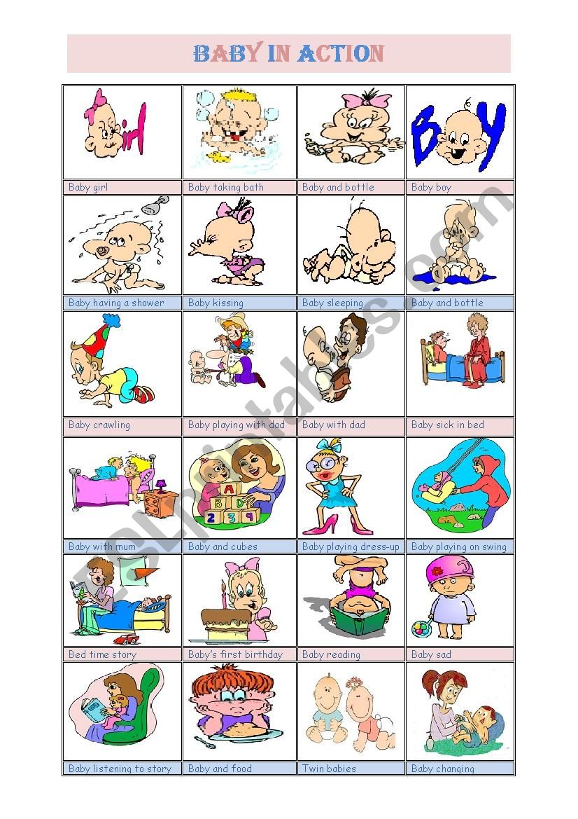 baby in action worksheet