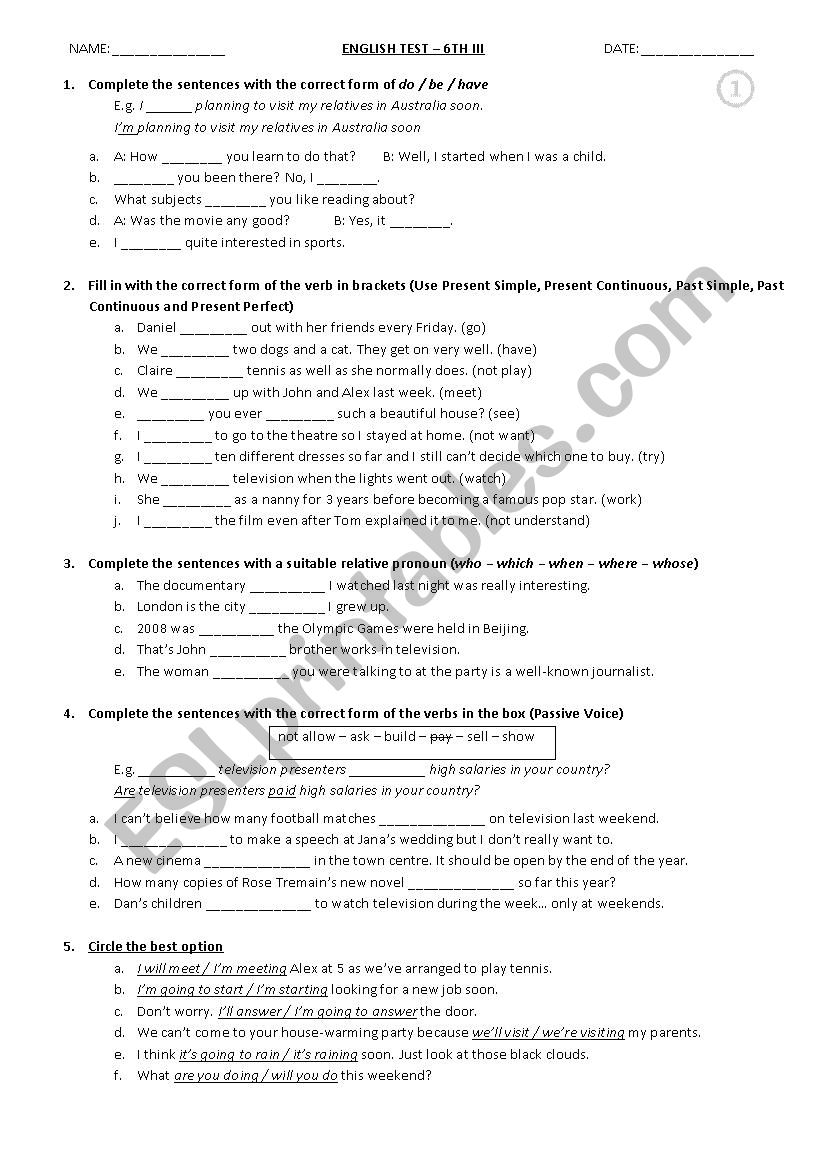 LEVEL TEST - PLACEMENT TEST - MIX GRAMMAR AND VOCABULARY