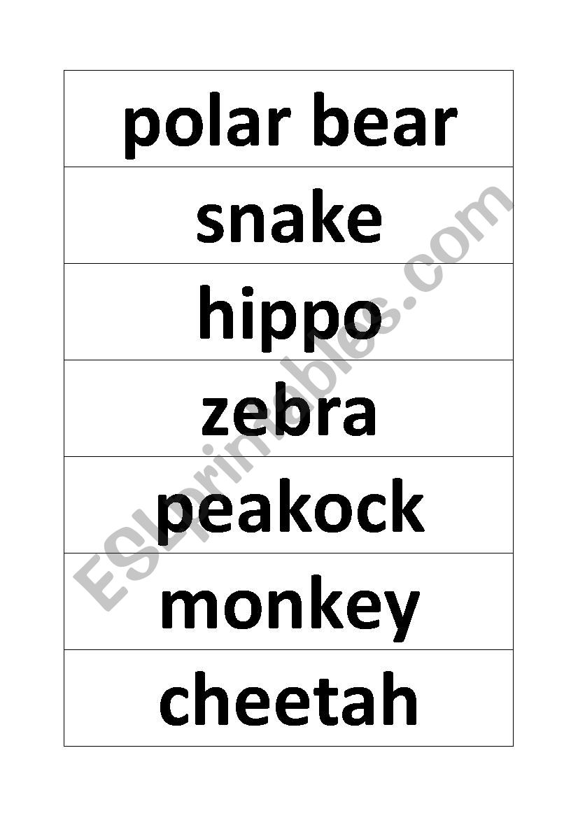 zoo vocab worksheet